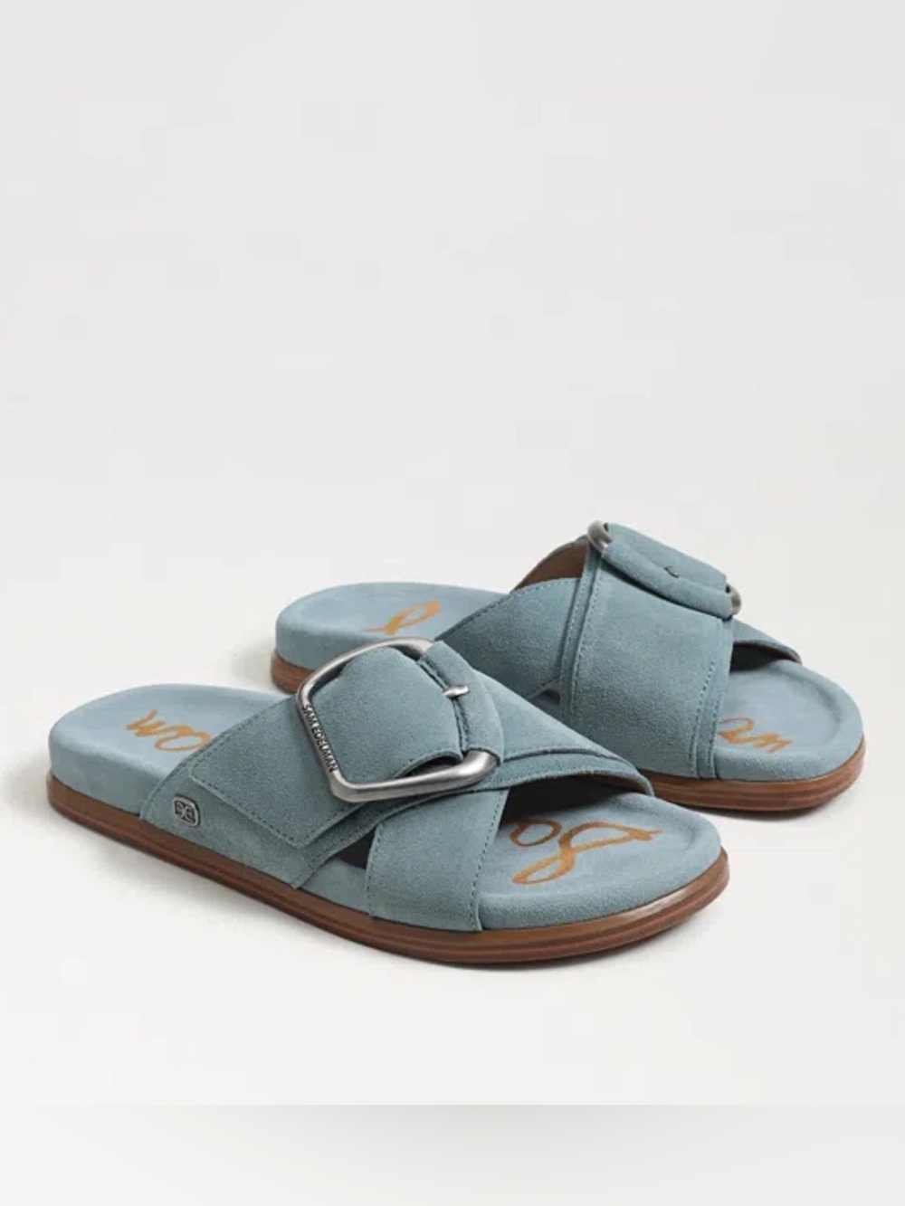 Sam Edelman Women’s Slide Sandals with Buckle - Blue